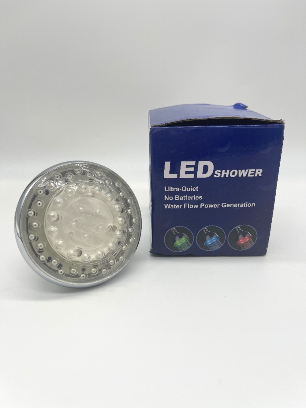 New Color LED Shower Head Water Powered Glow Light Color Changing Bathroom Box